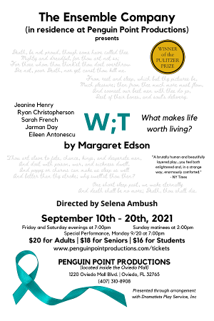 Margaret Edson's Pulitzer Prize-Winning WIT Is Next For The Ensemble Company Image