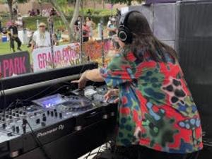 Deejay Clifton Leads The Turntables and Goes Old School Spinning Rare Finds On Grand Park's SUNDAY SESSIONS Image
