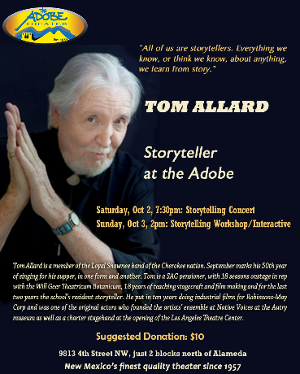 The Adobe Theater Presents LIVE! TOM ALLARD Story Telling and Workshop in October Image