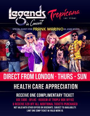 Legends In Concert Honors Health Care Workers Offering Complimentary Ticket Offer With Valid ID Image