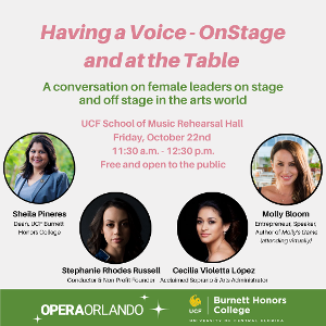 Opera Orlando Presents HAVING A VOICE- ONSTAGE AND AT THE TABLE  Image