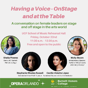 Opera Orlando Presents HAVING A VOICE- ONSTAGE AND AT THE TABLE Image