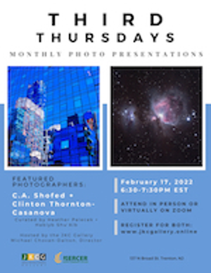 Trenton's JKC Gallery Presents THIRD THURSDAYS Free Photography Talk Image