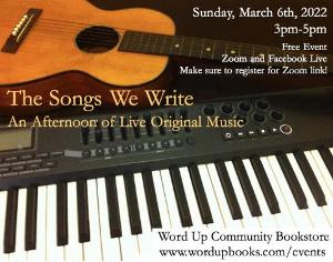 Word Up Bookshop Presents 'The Songs We Write' Virtual Music Event 