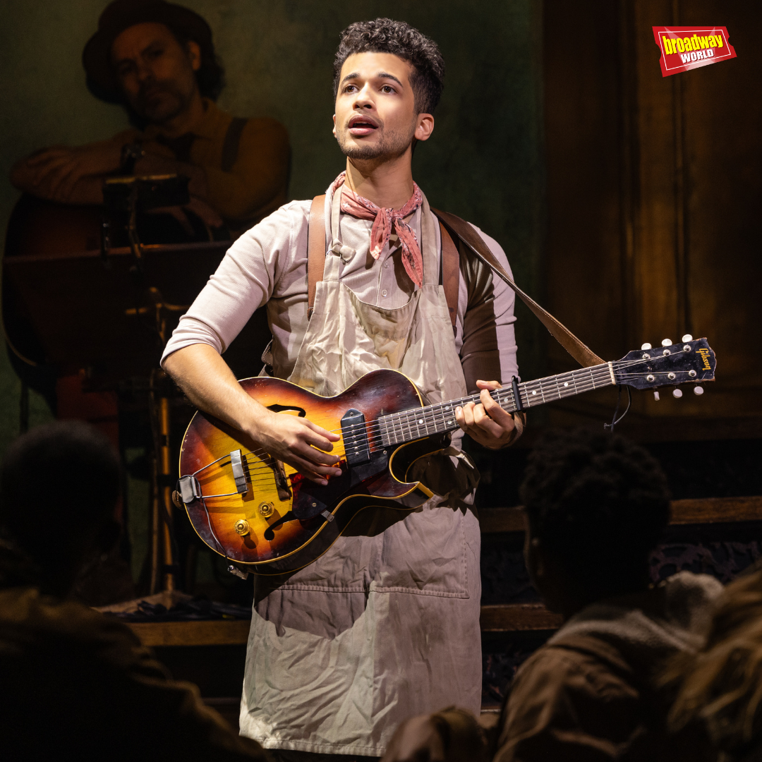 Jordan Fisher as Orpheus in Hadestown