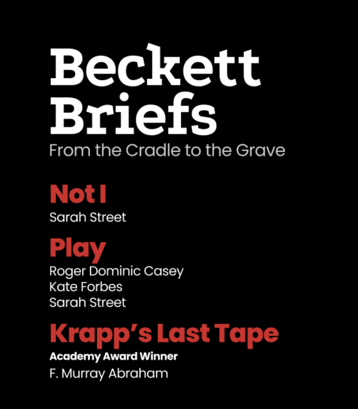 Beckett Briefs Off-Broadway