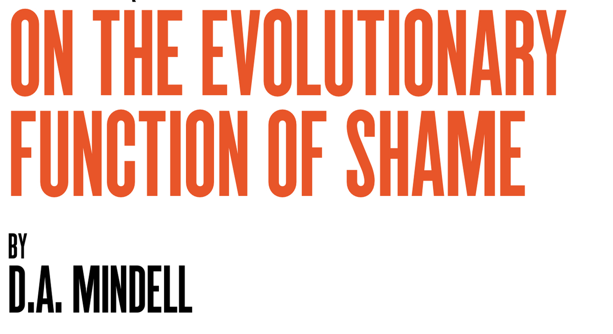 On the Evolutionary Function of Shame Show Information