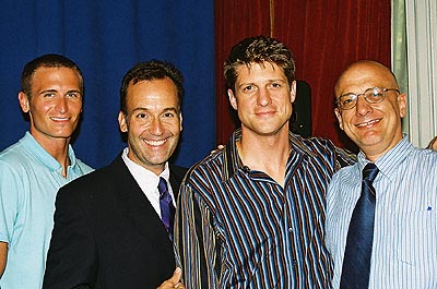 John Hill, Frank Conway (Associate Director of Development, Broadway Cares/Equity Fights AIDS), Christopher and Tom Viola (Executive Director, Broadway Cares/Equity Fights AIDS)