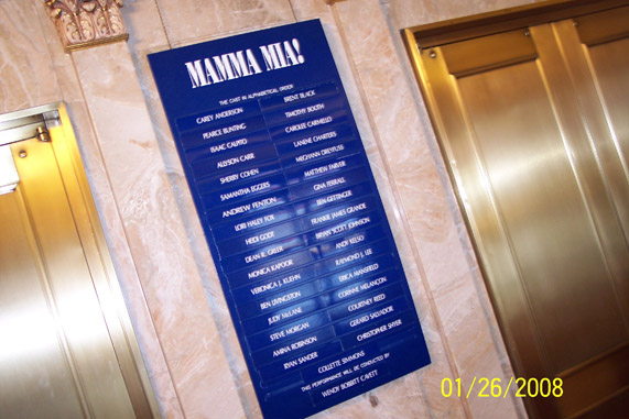 Jaystarr's 10/10 Report on MAMMA MIA (new cast) with stage door pics!