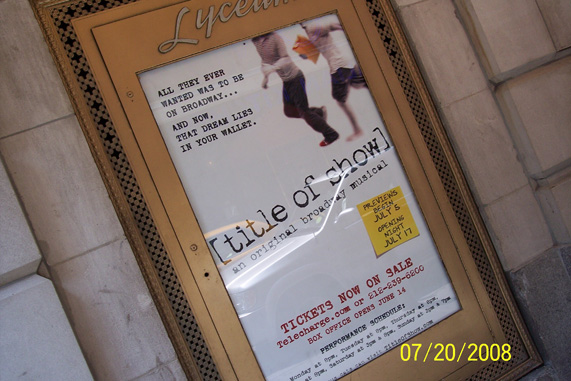 Jaystarr's 10/10 Report on [title of show] with stage door photos!