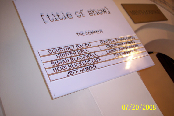 Jaystarr's 10/10 Report on [title of show] with stage door photos!