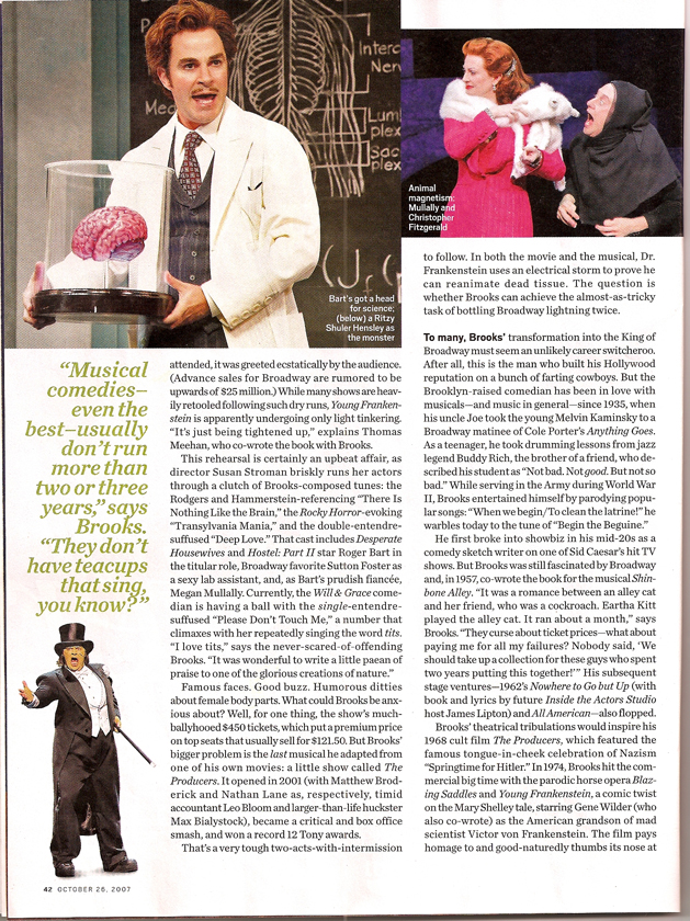 EW's article on YOUNG FRANKENSTEIN