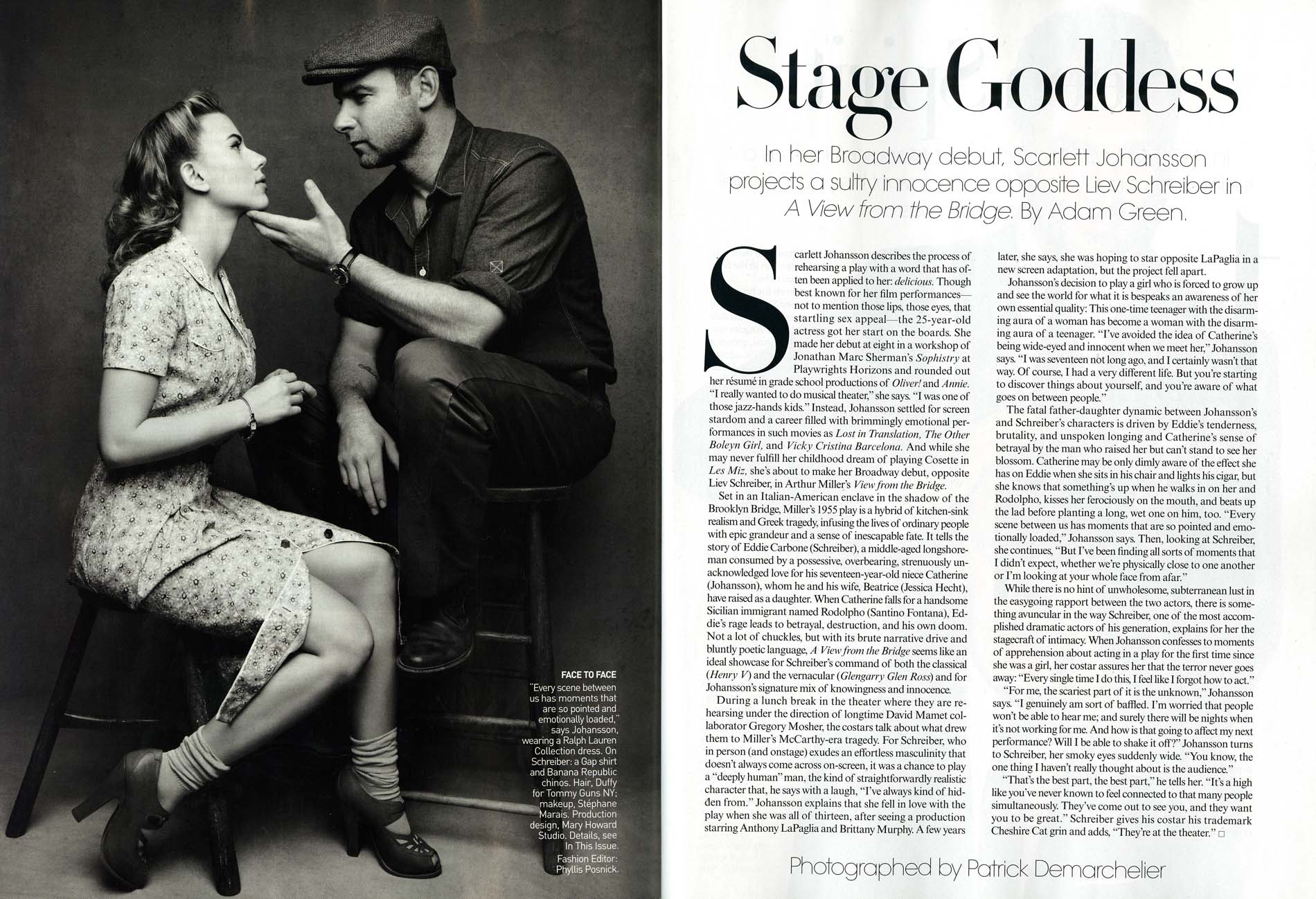 Johansson & Schreiber for A View From The Bridge in Feb Vogue