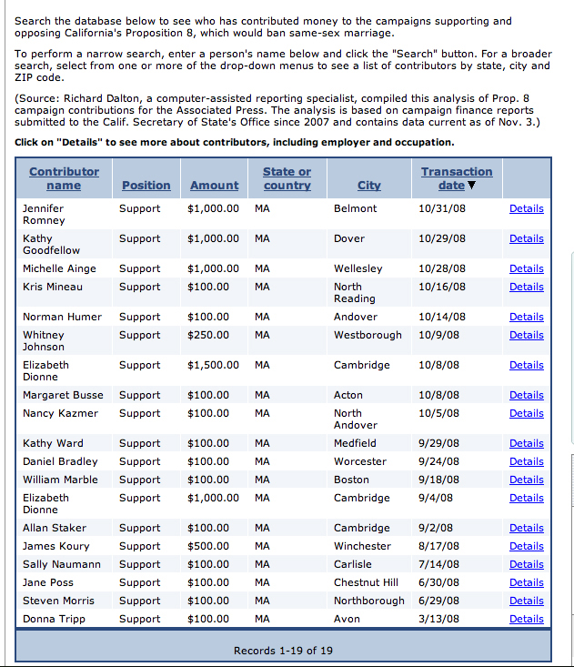 re: Prop8 Boycott List