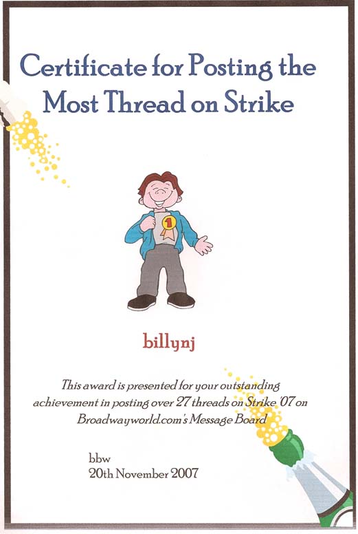 re: Tally Of Strike Threads Started By billynj That In Reality Could Be Com