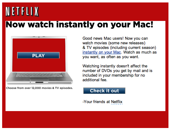 Netflix-Now you can watch instantly on your MAC!