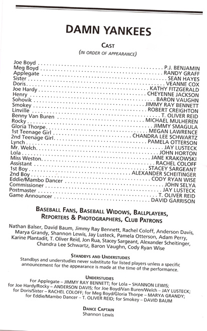 Jaystarr's 10/10 Report on DAMN YANKEES.                                   