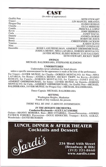 re: IN THE HEIGHTS Full Casting Announcend