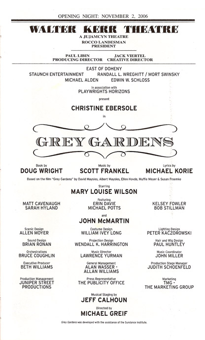 re: Grey Gardens; WE Miss You!