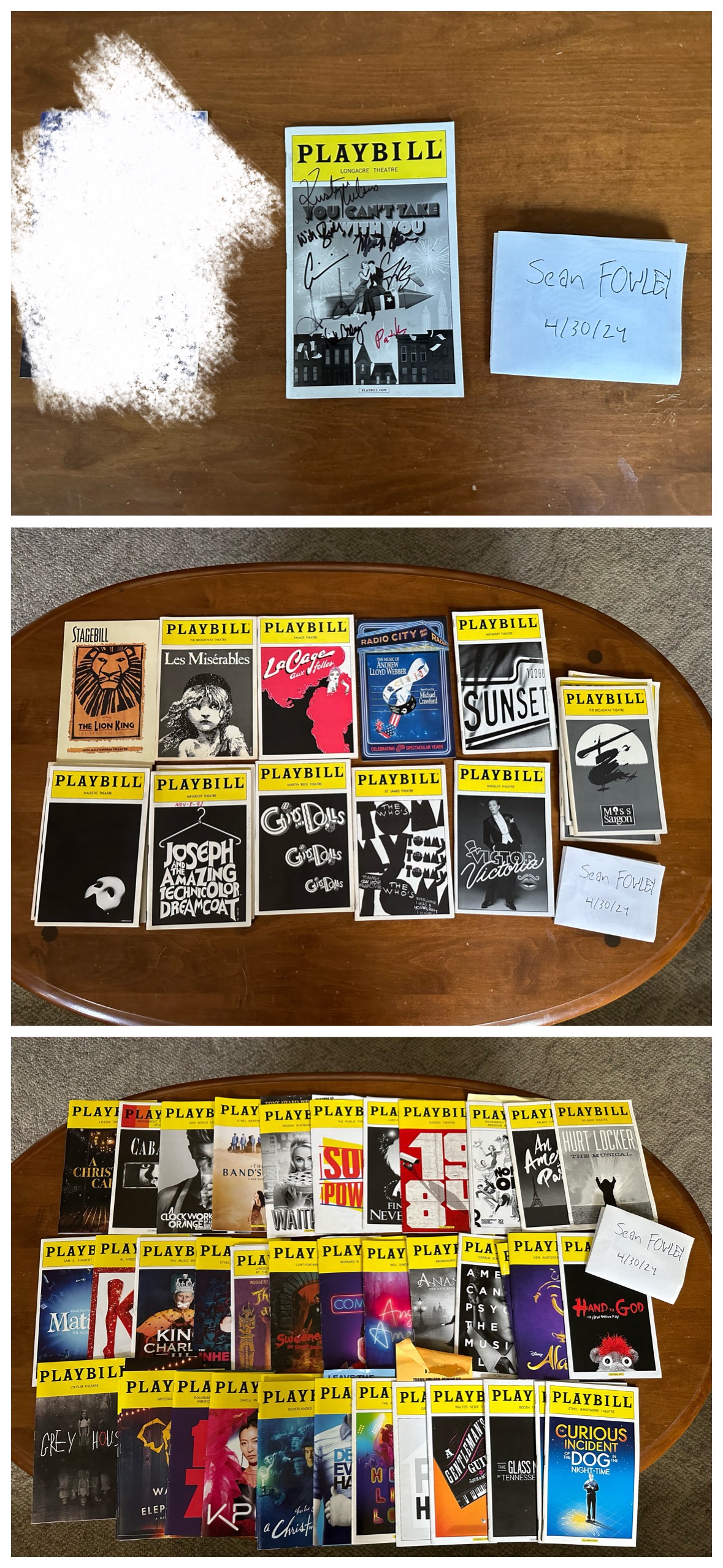 Playbills vintage and recent $5 each