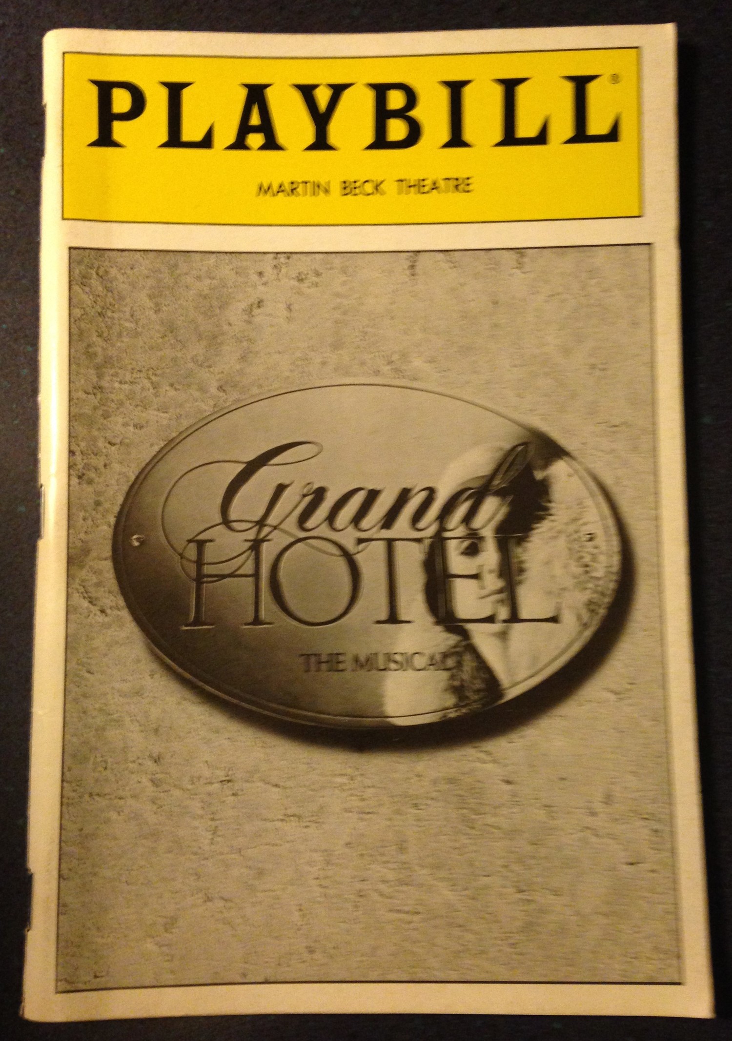 'GRAND HOTEL' (1989) OFFICIAL BROADWAY ENGAGEMENT PLAYBILL & STUB