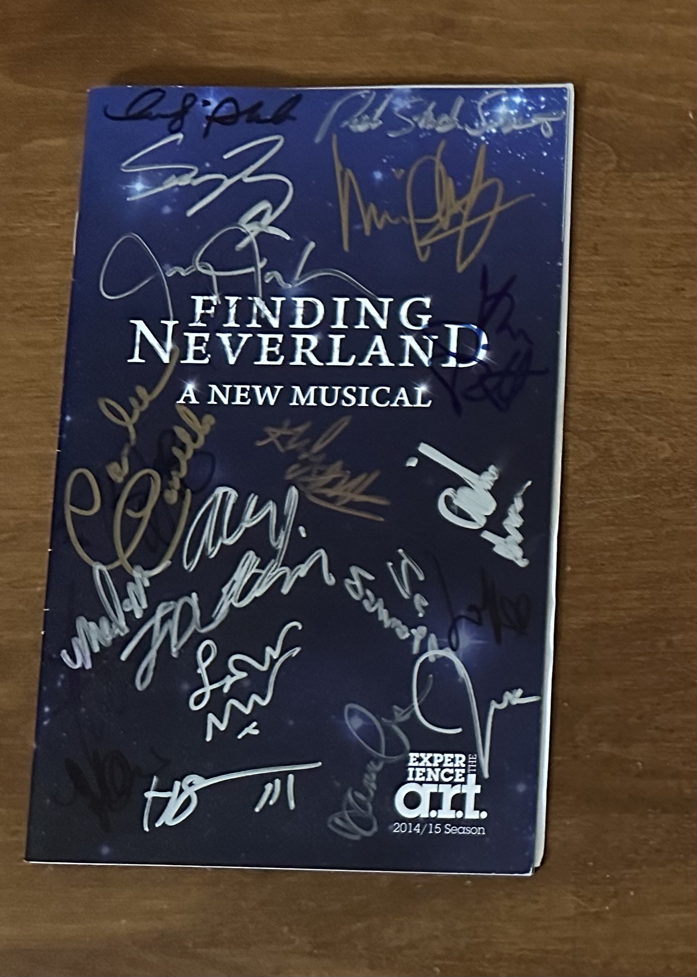 Finding Neverland out-of-town playbill signed by cast