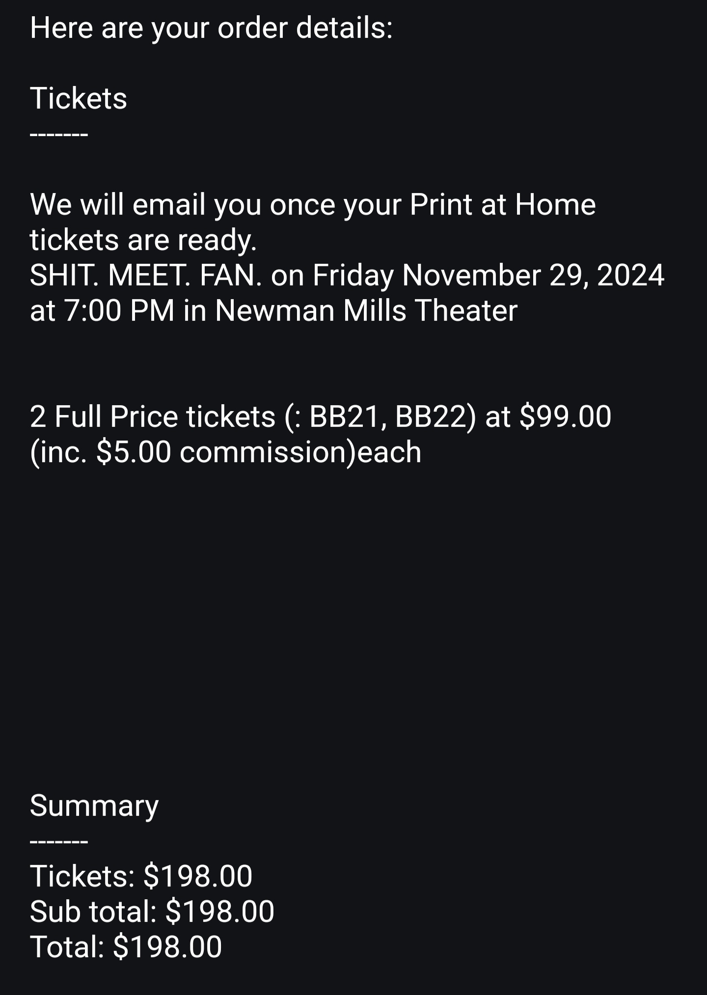 $99 Tixs to Shit.Meet.Fan on 11/29