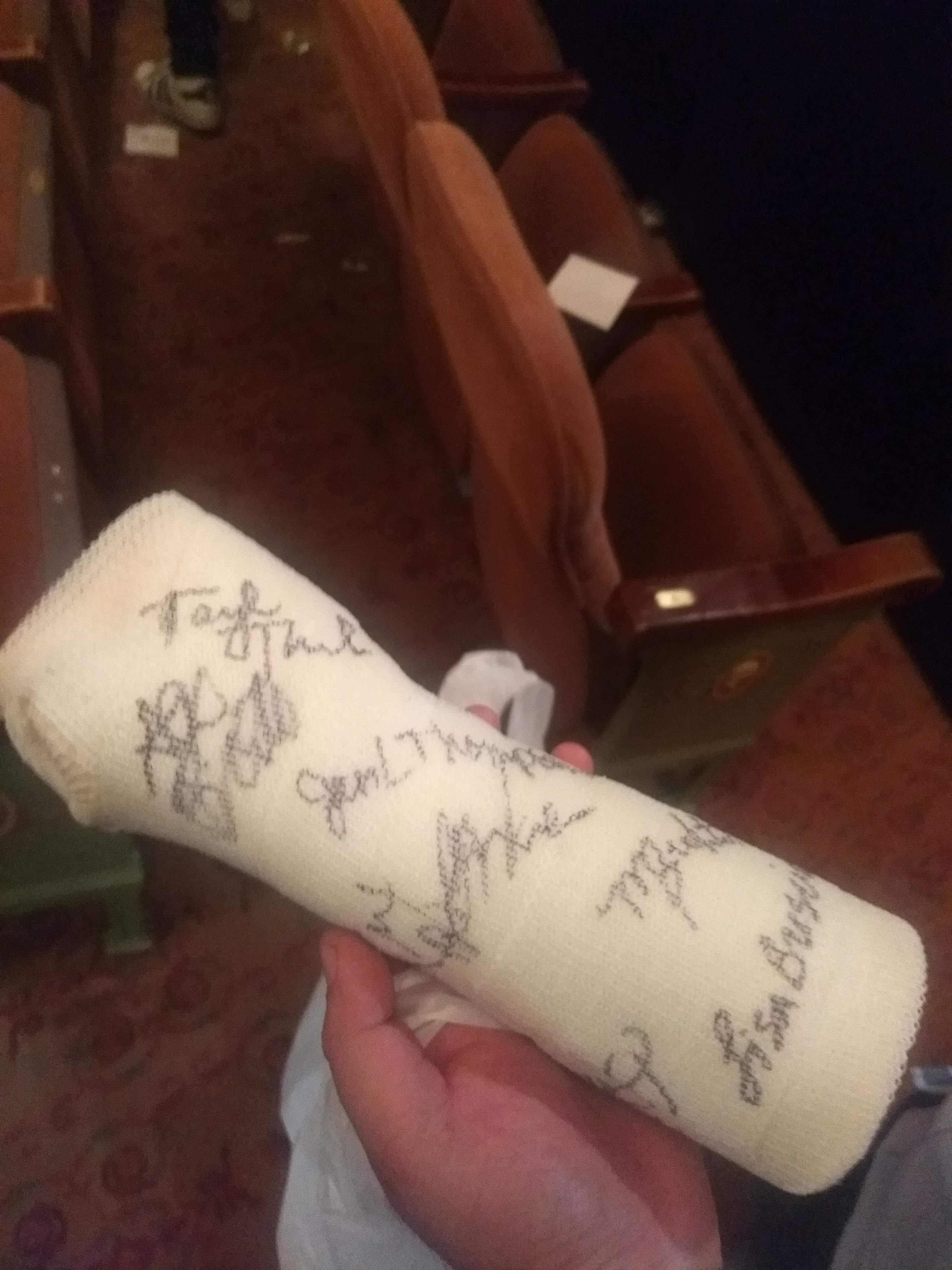 Dear Evan Hansen SIGNED ARM CAST December 2018 (Taylor Trensch)