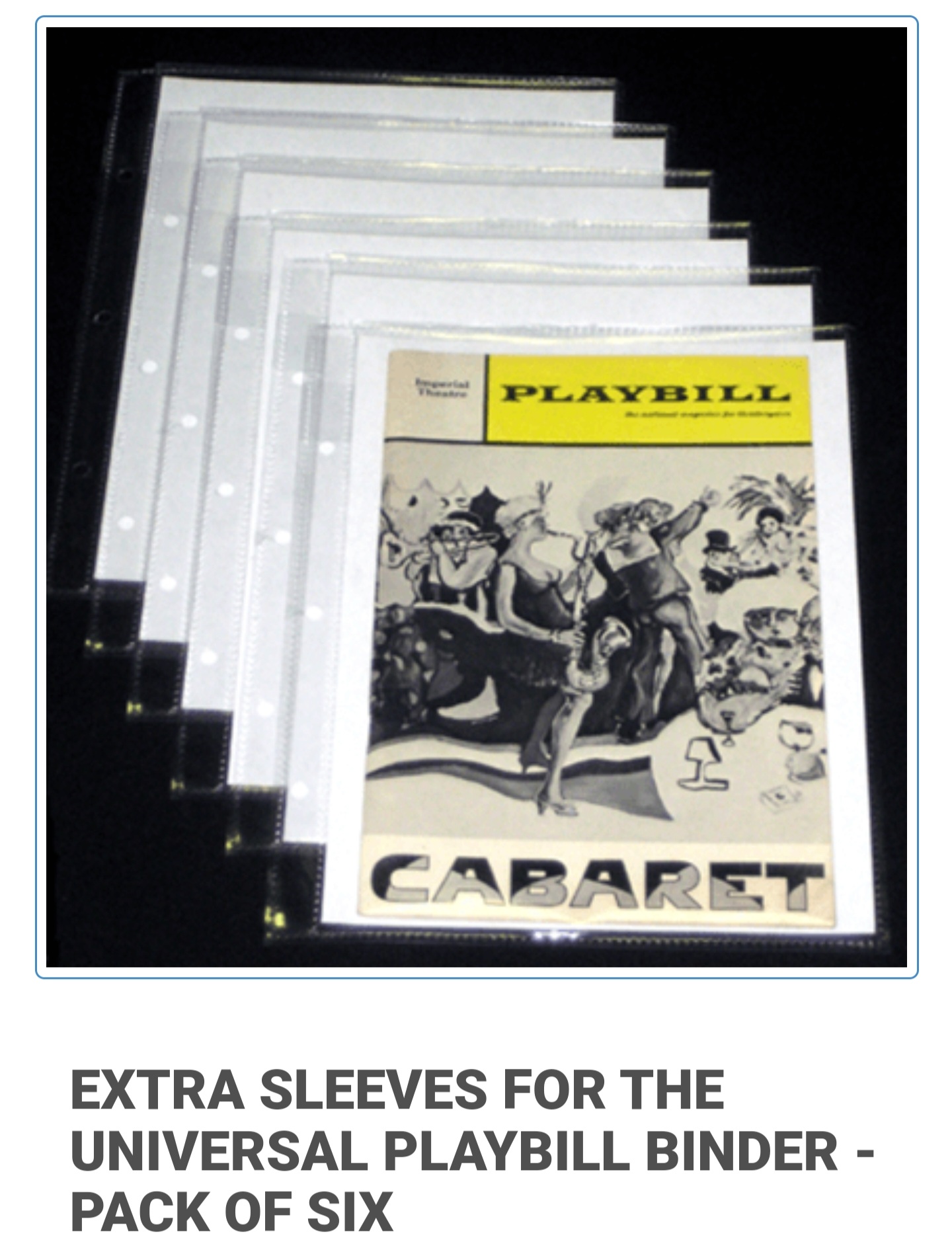 Playbill binder sleeves