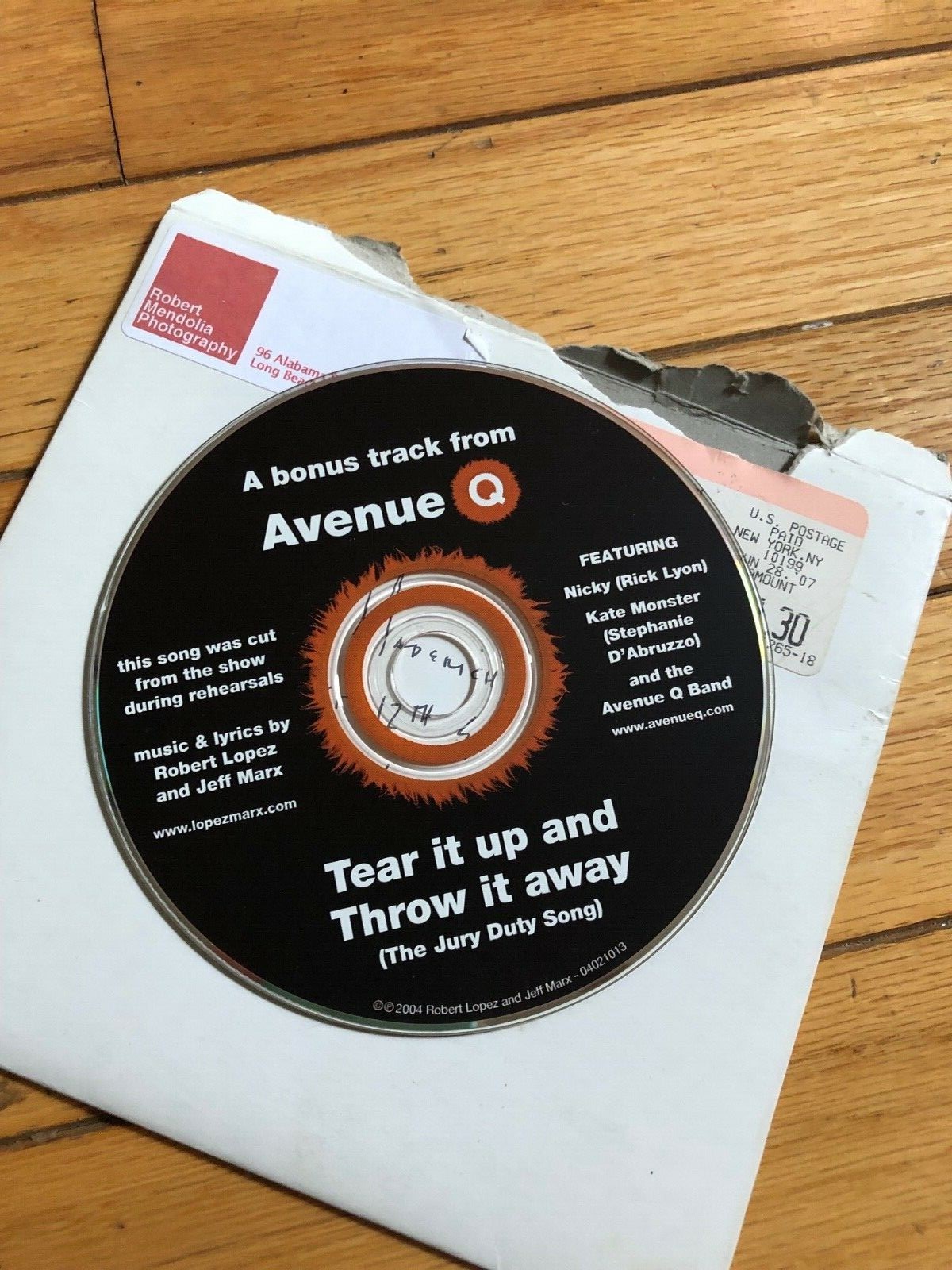 Avenue Q CD Singles - Rod's Dilemma/Tear It Up And Throw It Away