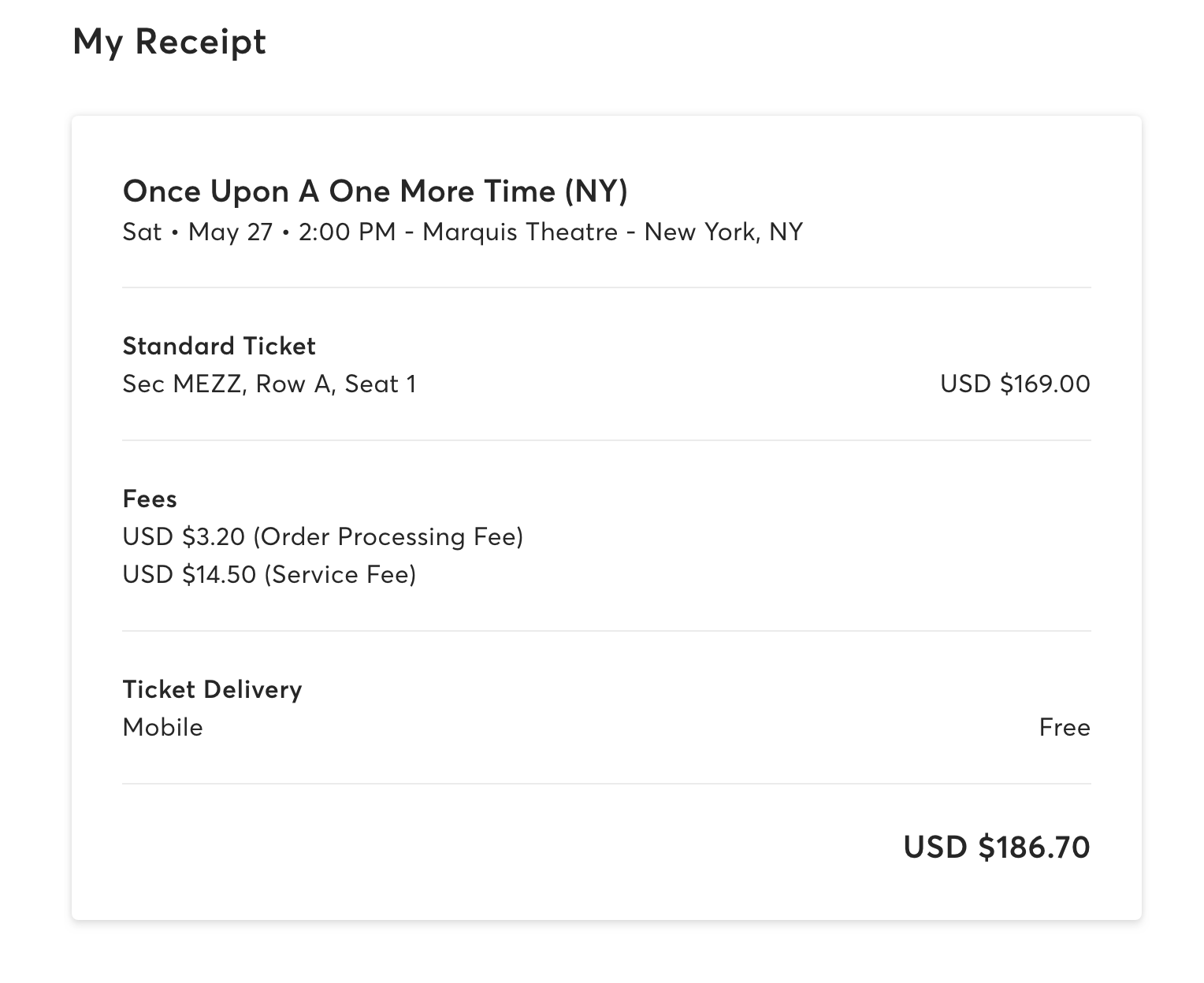 Single Ticket - Once Upon a One More Time (2pm - 5/27)
