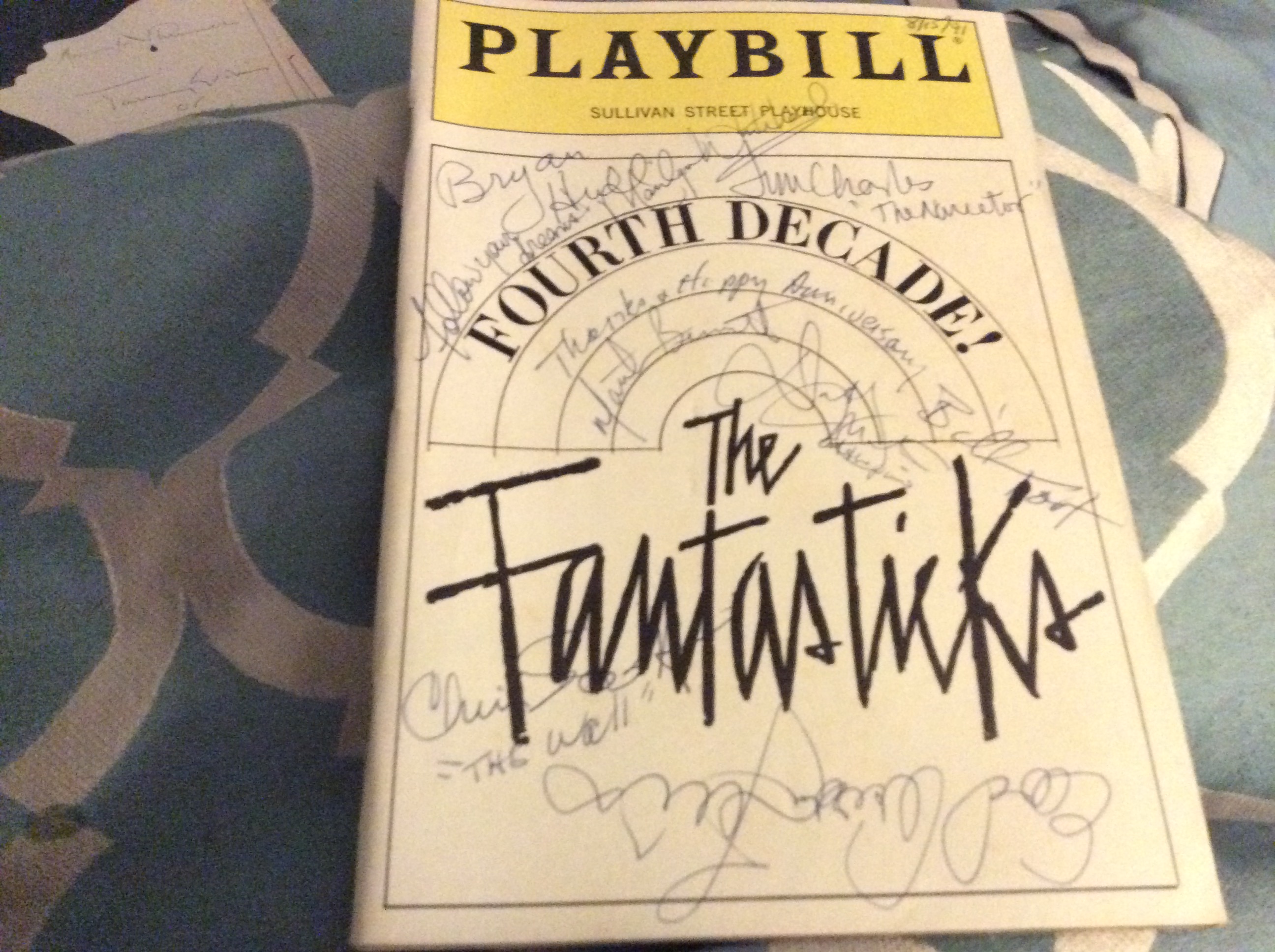 The Fantasticks signed Playbill