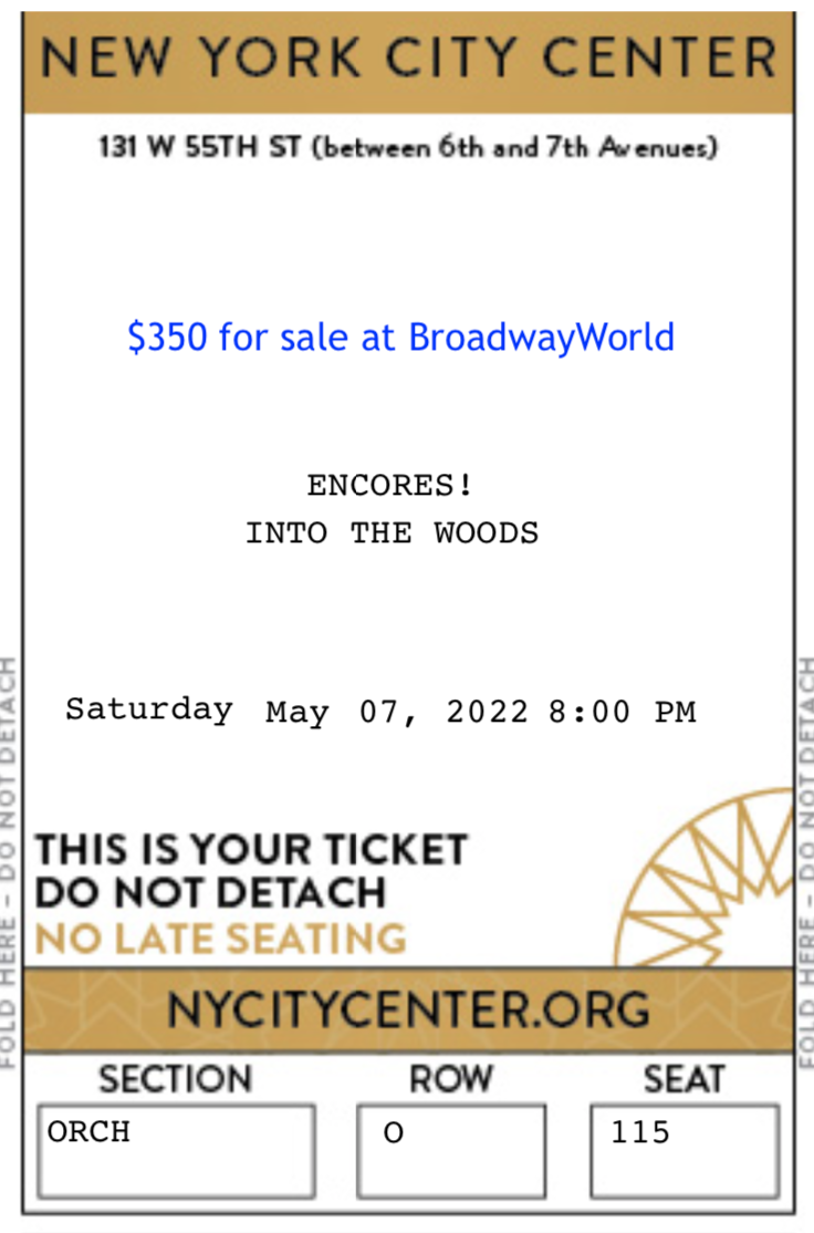 1 Into the Woods, May 7-8 pm Orchestra Center