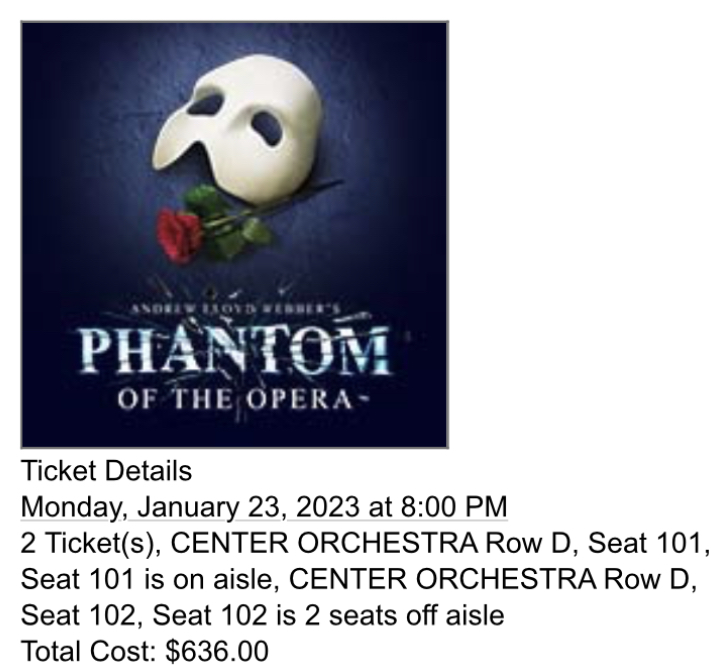 The Phantom of the Opera | 1.23.23 at 8pm