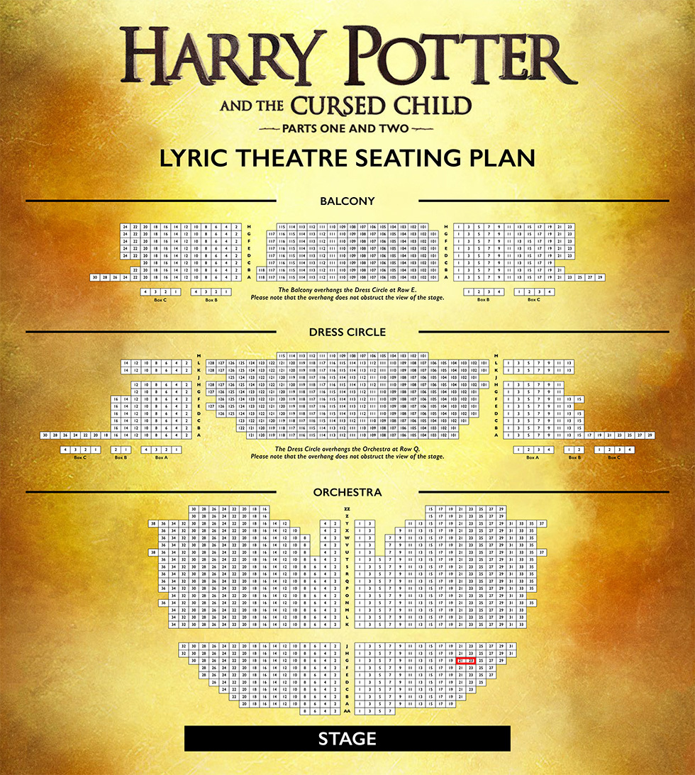 2 Harry Potter Cursed Child tickets, Sat, 4/13 - Front Orch - Face Value, $202 each