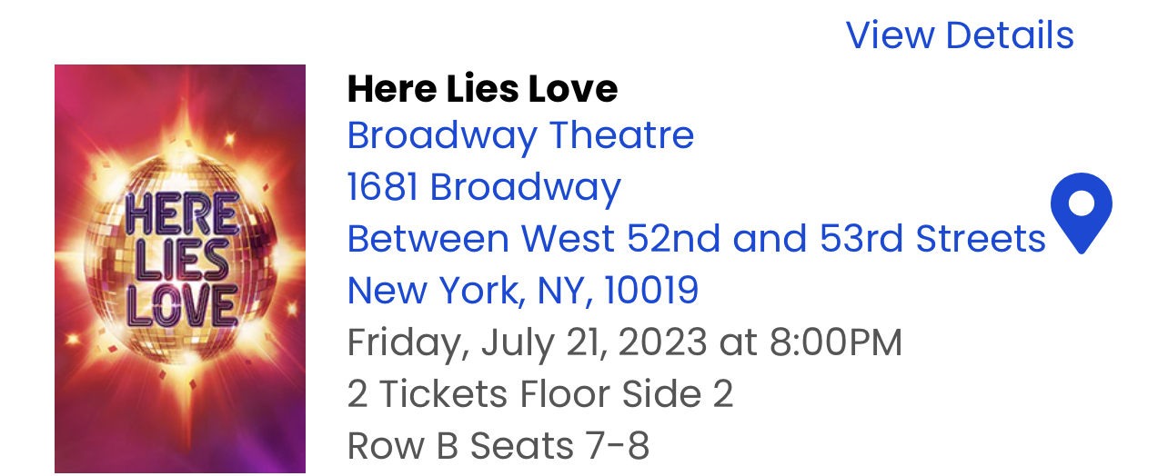 Here lies love tickets
