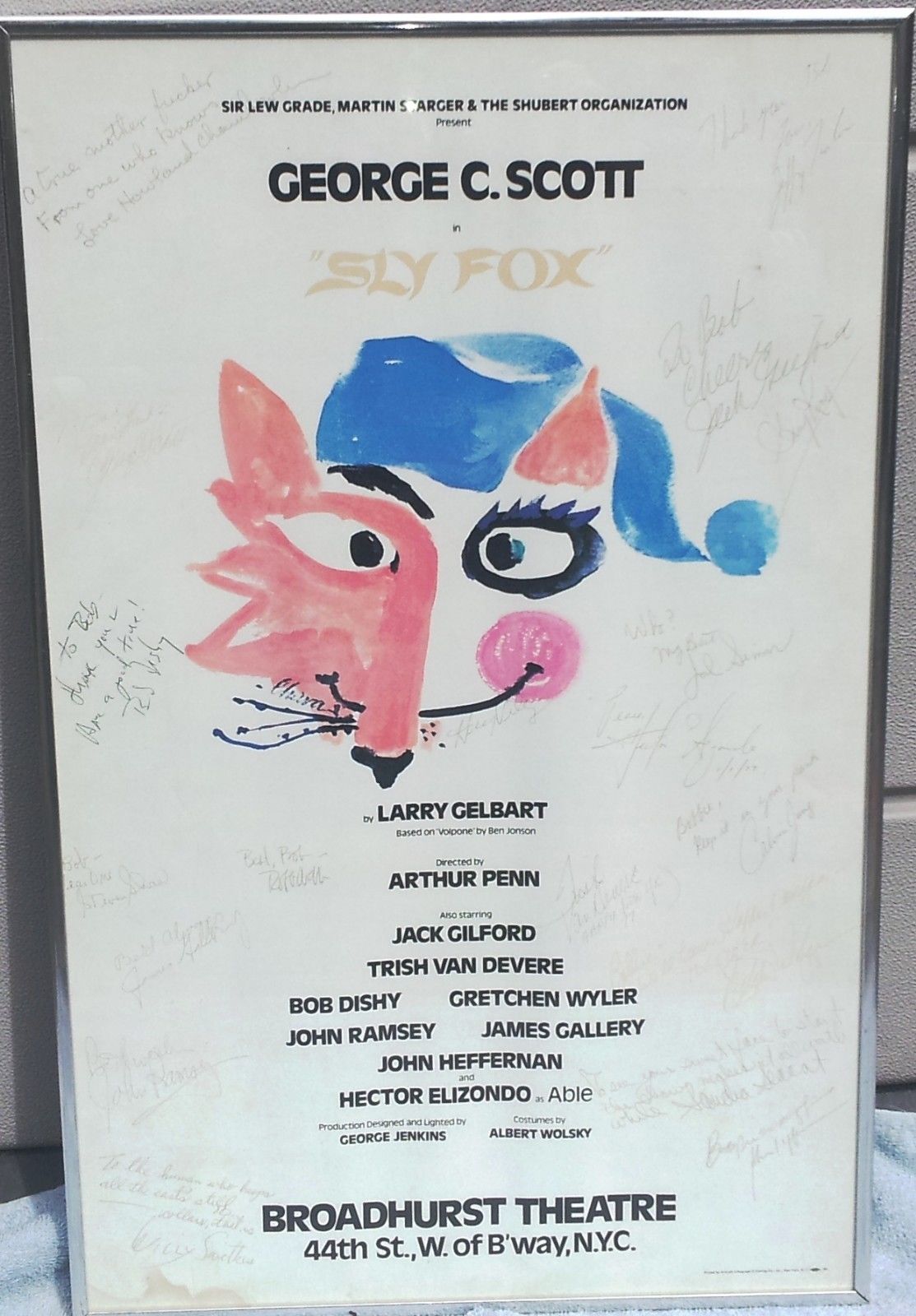 Broadway Window Card- Sly Fox 1976 