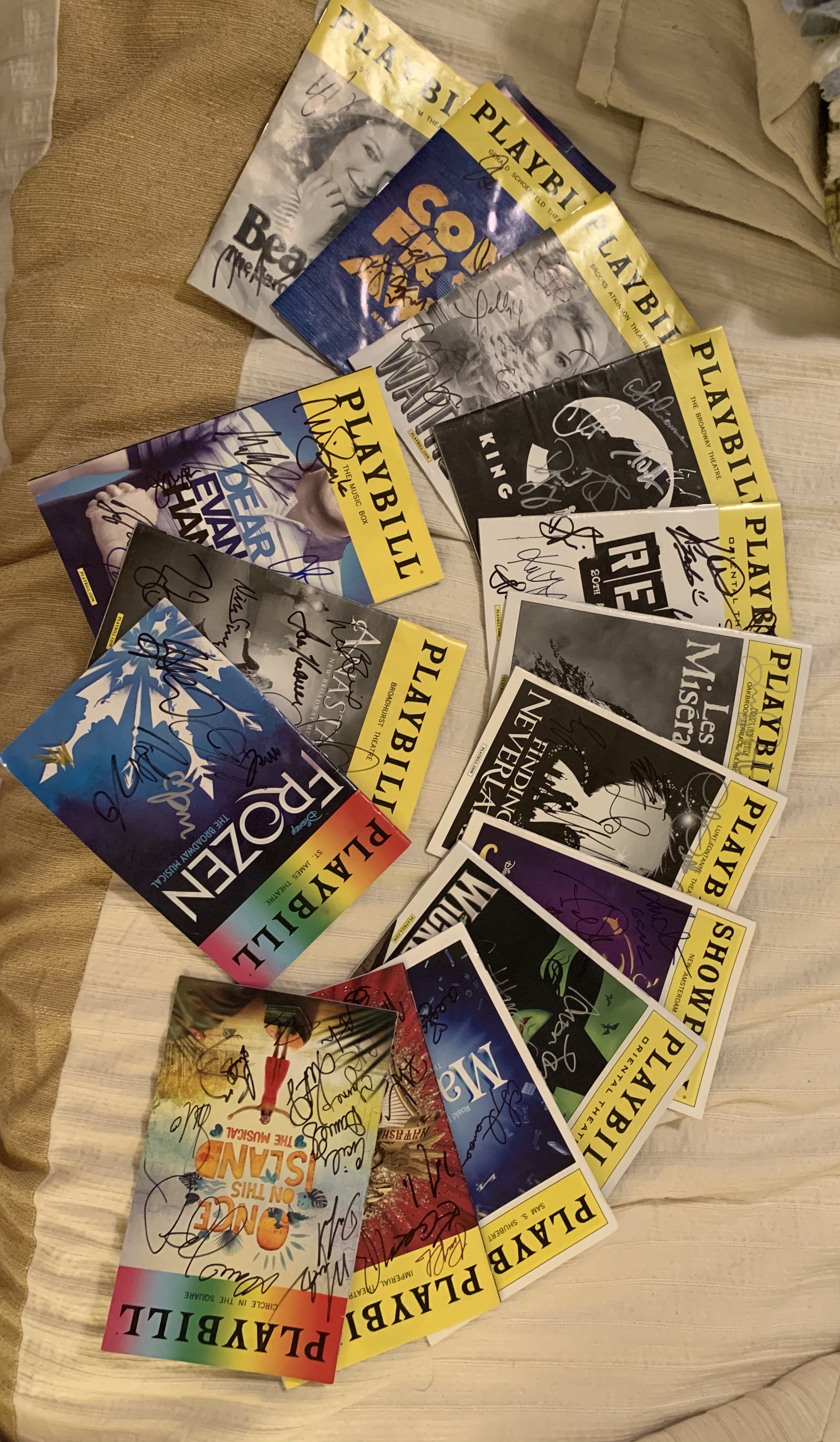 15 autographed playbills, including some original casts