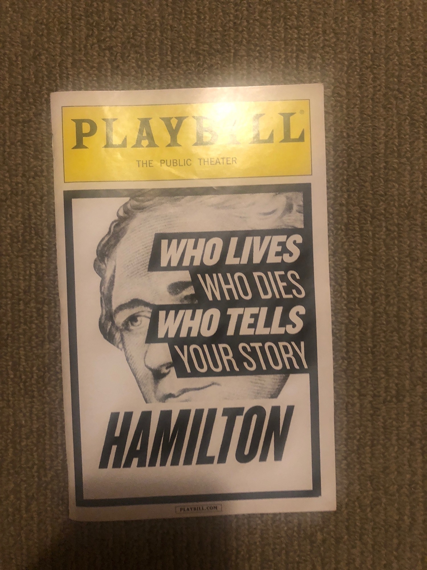 Hamilton Off-Broadway Mint Condition Playbill