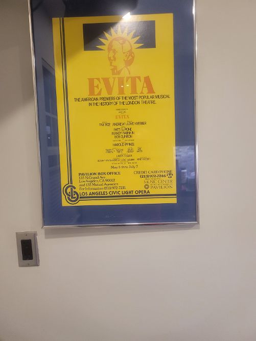 Original Evita poster Los Angeles framed