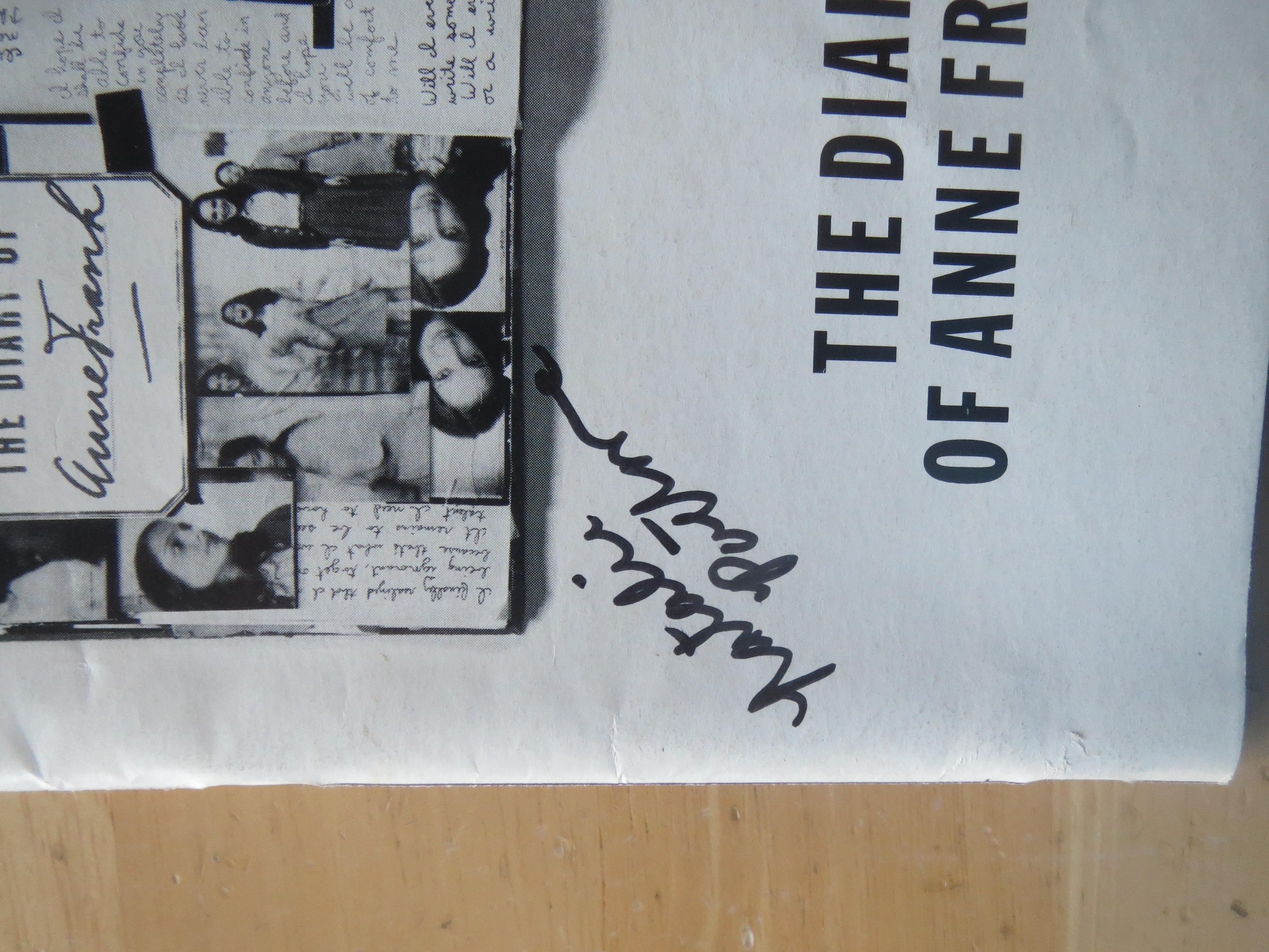 The Diary of Anne Frank playbill, signed by Natalie Portman