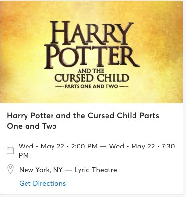 Harry Potter and the Cursed Child, May 22nd (Face Value)