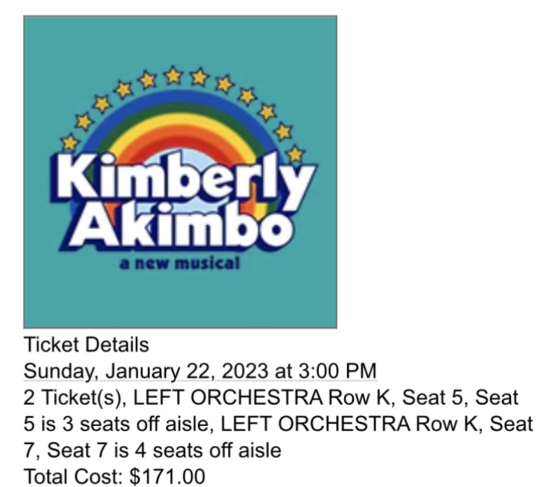 Kimberly Akimbo | 1.22.23 at 3pm