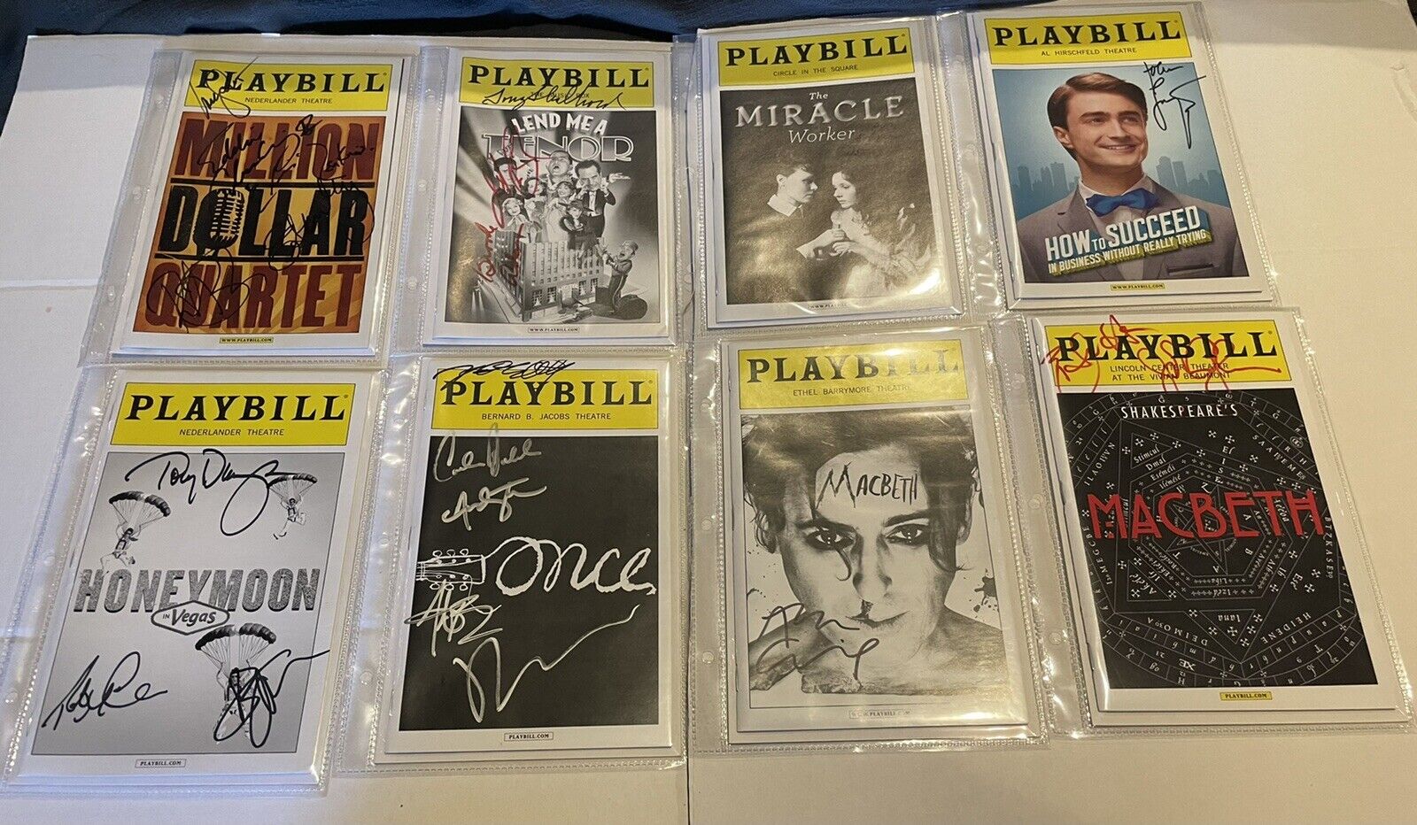 Various Signed Broadway Playbills from 2000-2016 // $15 Each