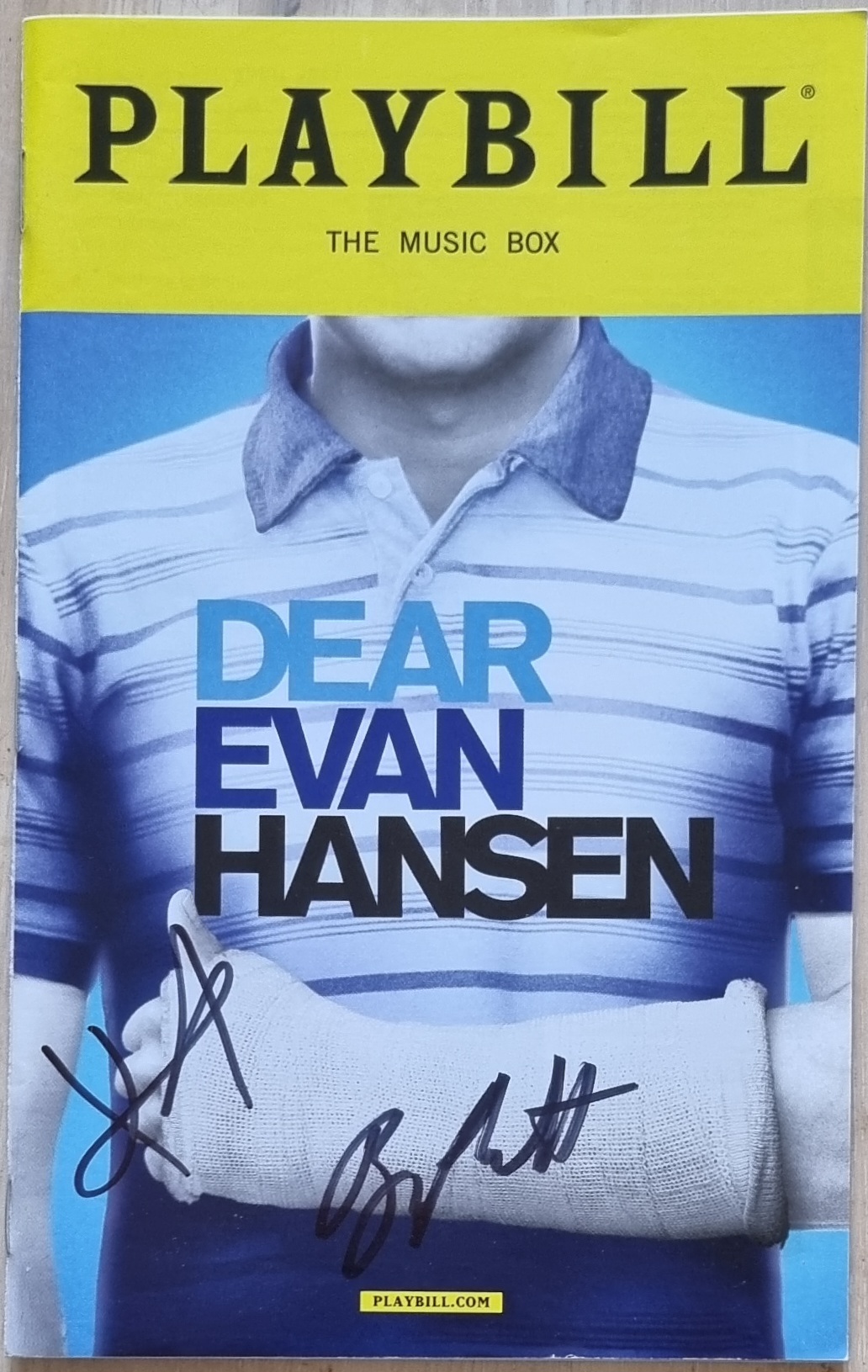 DEAR EVAN HANSEN - OBC PLAYBILL SIGNED BY BEN PLATT *FOR SALE IN CHARITY AUCTION*