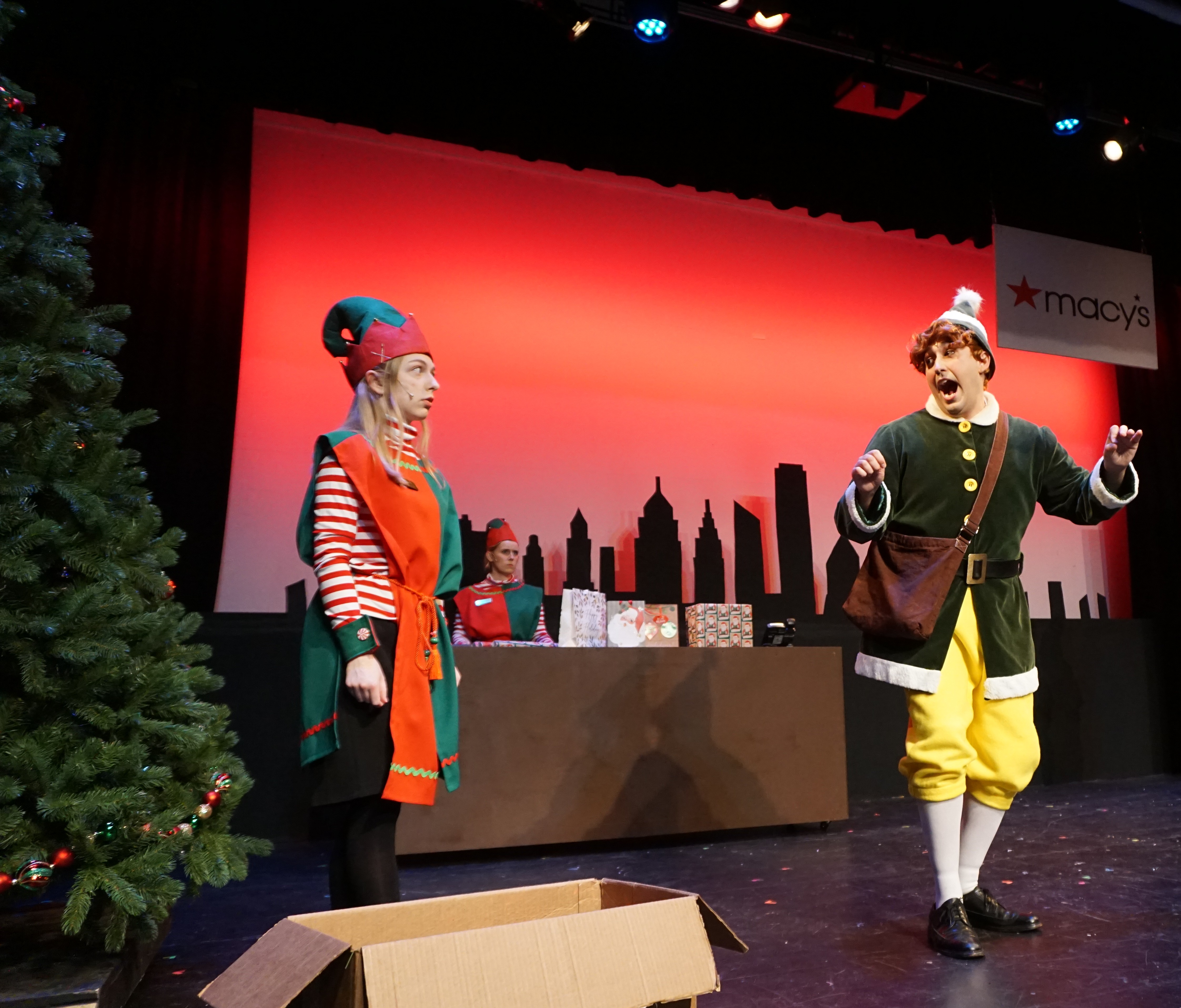 Abby Naden as Jovie and Jesse Thielsen as Buddy the Elf