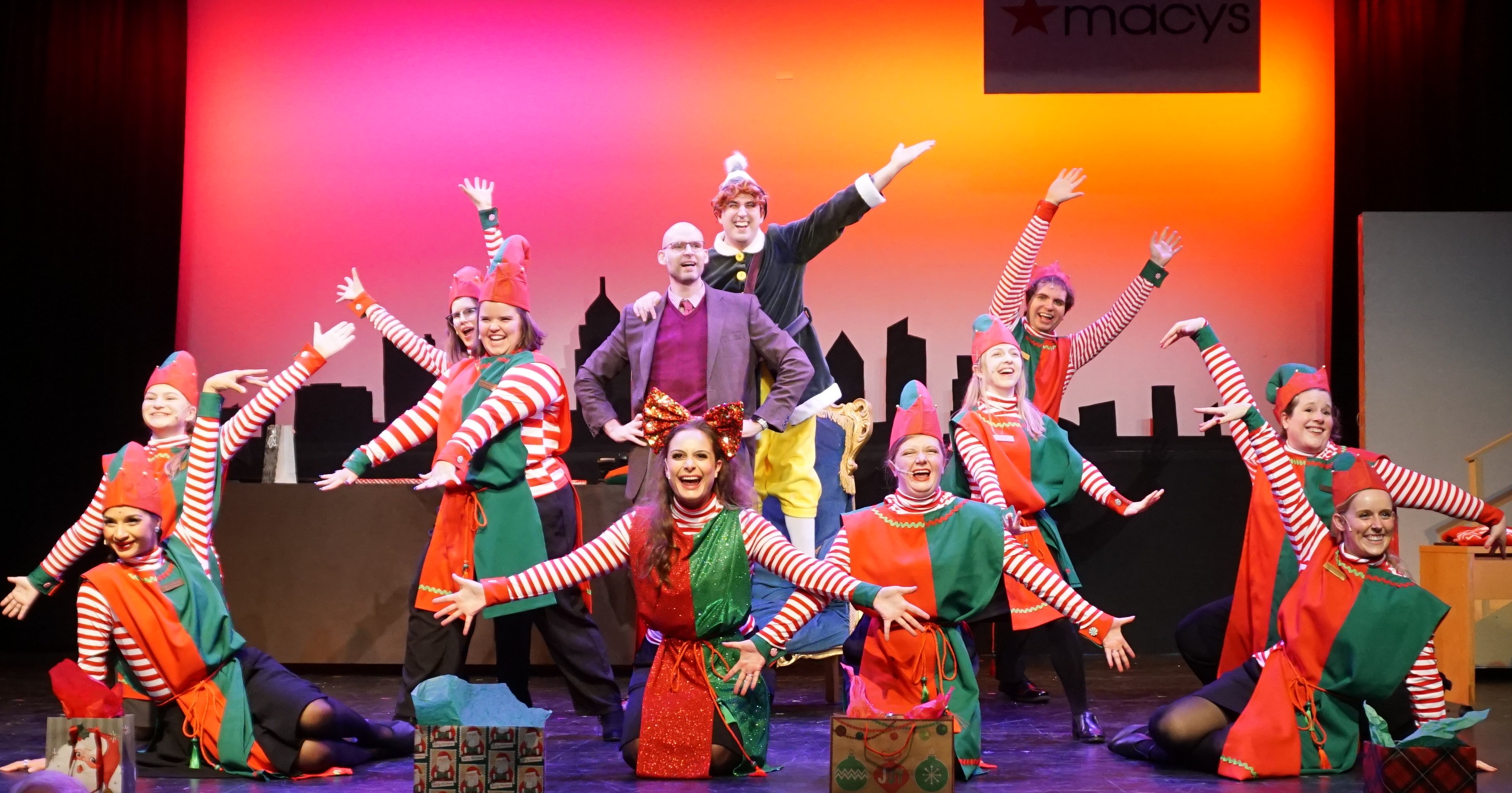 Sparklejollytwinklejingley - the ensemble of Elf the Musical