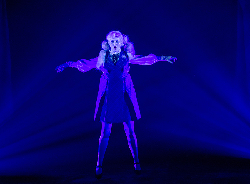 Ashlyn Maddox (Jane Doe) in Ride the Cyclone running January 13 through February 19 at Arena Stage at the Mead Center for American Theater. Photo by Margot Schulman.