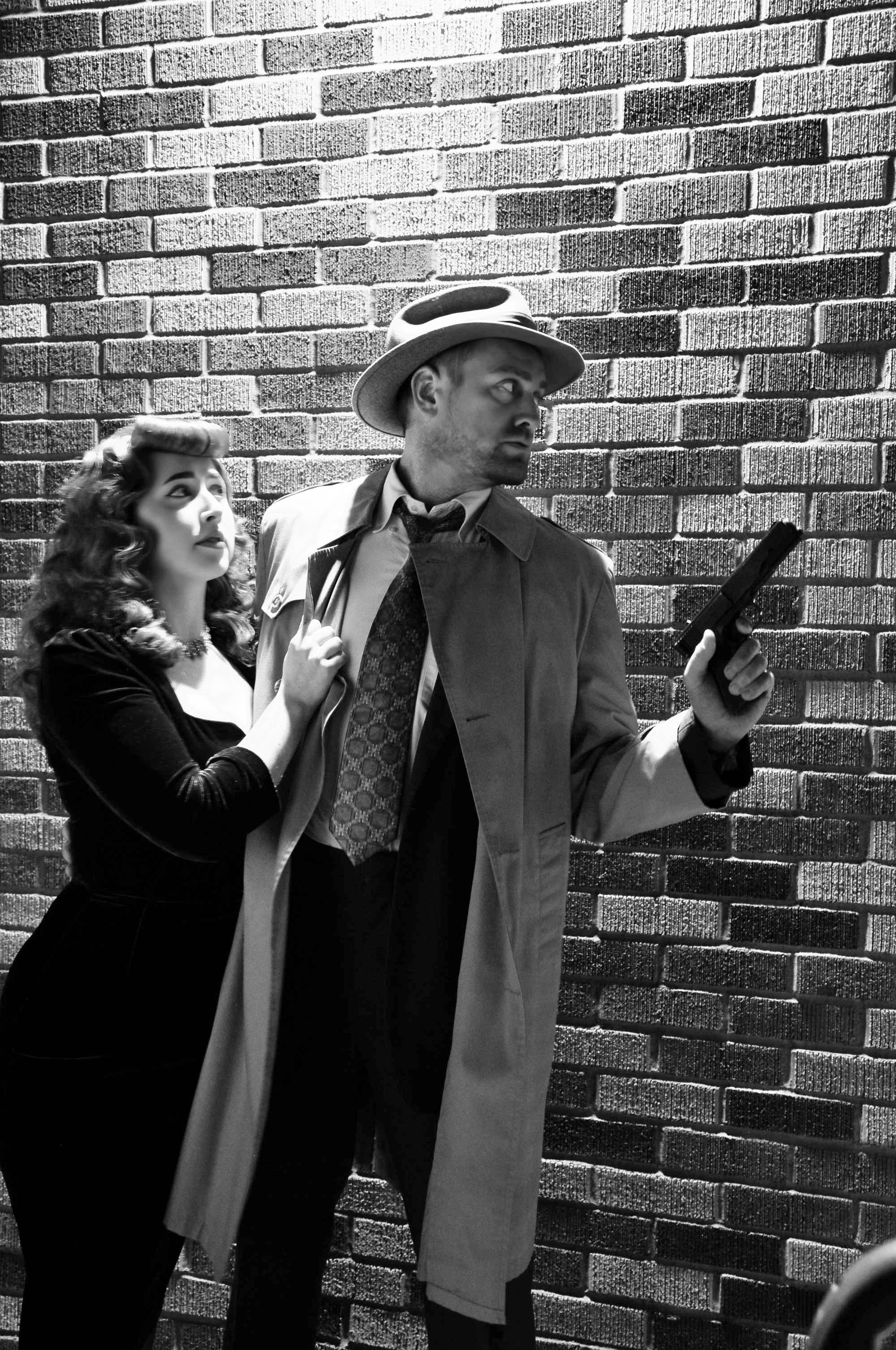 The Maltese Falcon - Ashley Pio (femme fatale, Brigid O''''''''''''''''Shaughnessy) and Ty Boice (Sam Spade) in The Maltese Falcon playing at Lakewood Theatre Company, 368 S. State Street, Lake Oswego, OR 970