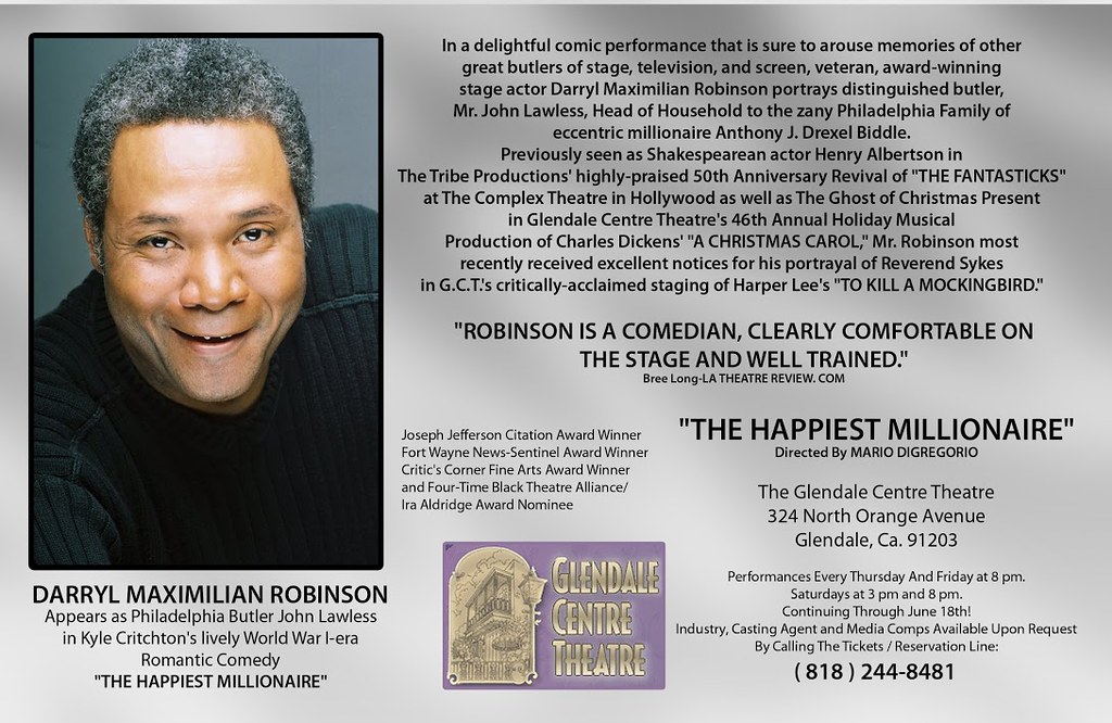 2011 Zed Promo Card of Darryl Maximilian Robinson as Butler John Lawless in The Happiest Millionaire by Lord Starfyre.